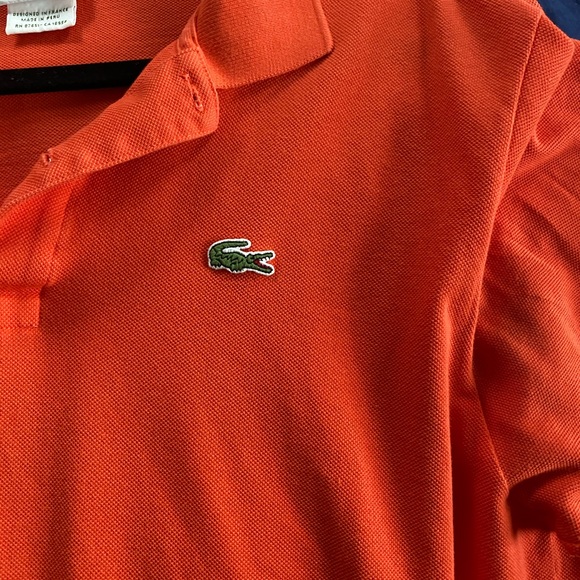 Lacoste orange men’s polo - size 6 (large) - Picture 3 of 6